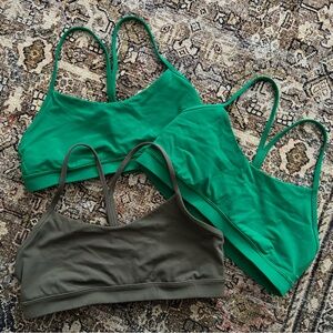 Bundle of 3 Green Size 12 Lululemon Flow Y Sports Bras